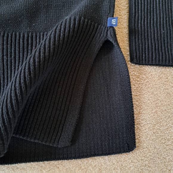 ❤️Gap Turtleneck Sweater Women's Small Black Split Hem Chunky Knit Ribbed … - Picture 14 of 15
